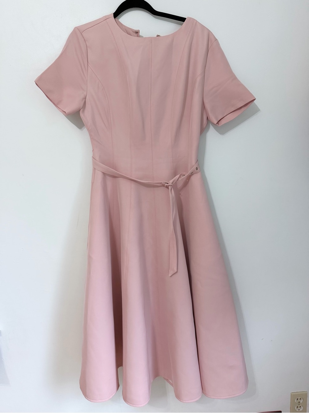 Free market midi pink dress belted NWT medium modest office party event